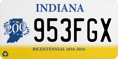IN license plate 953FGX
