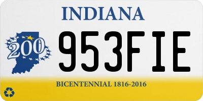 IN license plate 953FIE