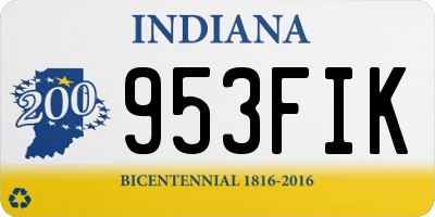 IN license plate 953FIK