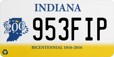 IN license plate 953FIP