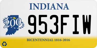 IN license plate 953FIW