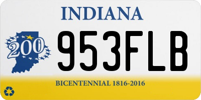 IN license plate 953FLB
