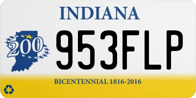 IN license plate 953FLP