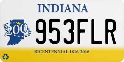 IN license plate 953FLR
