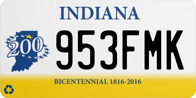 IN license plate 953FMK