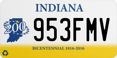 IN license plate 953FMV