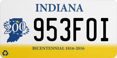 IN license plate 953FOI
