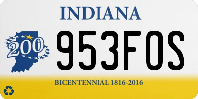IN license plate 953FOS
