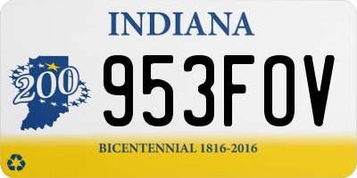 IN license plate 953FOV