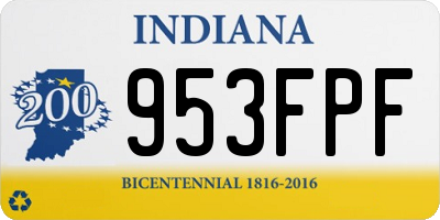 IN license plate 953FPF