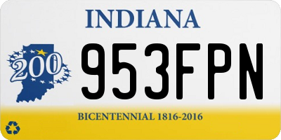 IN license plate 953FPN