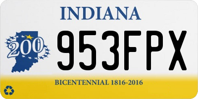 IN license plate 953FPX