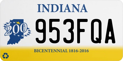 IN license plate 953FQA