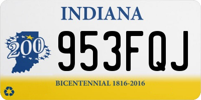 IN license plate 953FQJ