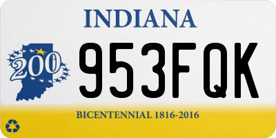 IN license plate 953FQK
