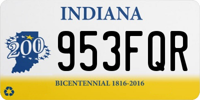 IN license plate 953FQR