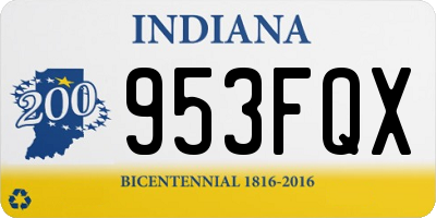 IN license plate 953FQX