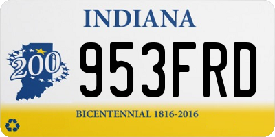 IN license plate 953FRD