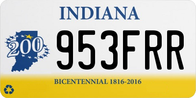 IN license plate 953FRR