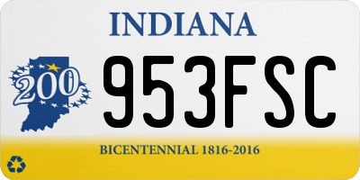 IN license plate 953FSC