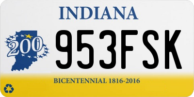 IN license plate 953FSK