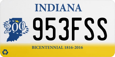 IN license plate 953FSS