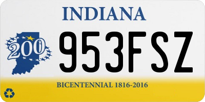 IN license plate 953FSZ