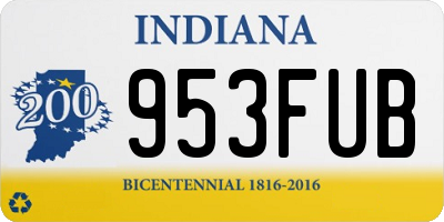 IN license plate 953FUB