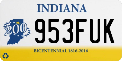 IN license plate 953FUK