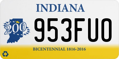 IN license plate 953FUO