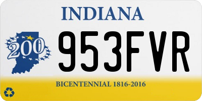 IN license plate 953FVR