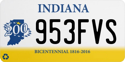 IN license plate 953FVS