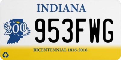 IN license plate 953FWG