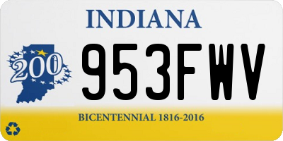 IN license plate 953FWV