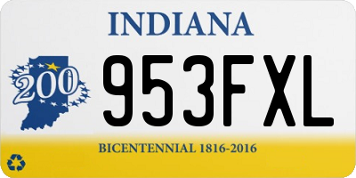 IN license plate 953FXL
