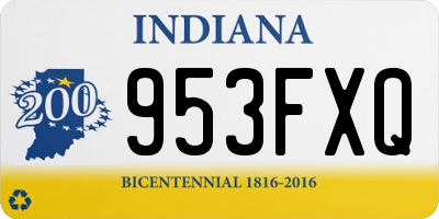 IN license plate 953FXQ