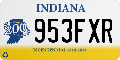 IN license plate 953FXR