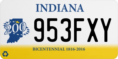IN license plate 953FXY