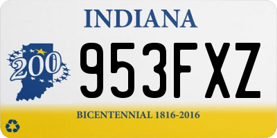 IN license plate 953FXZ