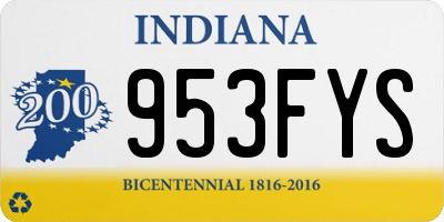 IN license plate 953FYS
