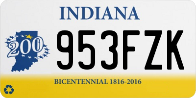 IN license plate 953FZK