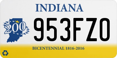 IN license plate 953FZO