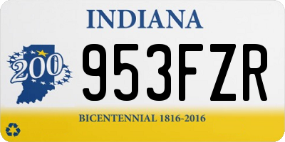 IN license plate 953FZR