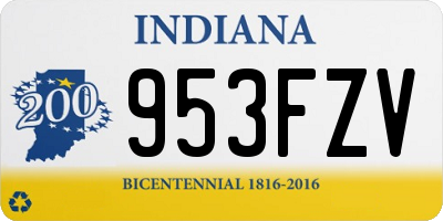 IN license plate 953FZV