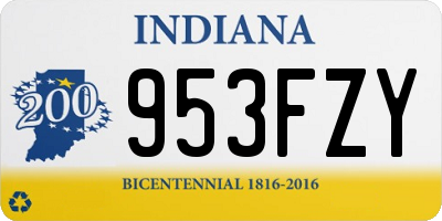 IN license plate 953FZY