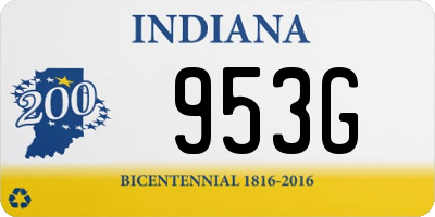 IN license plate 953G