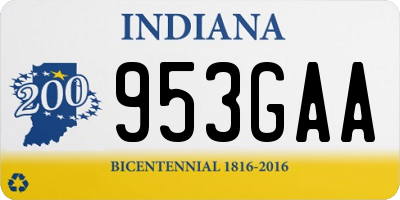 IN license plate 953GAA