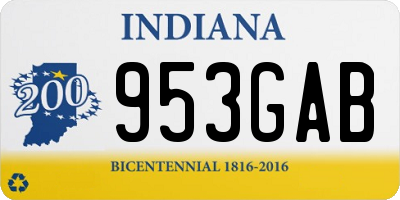 IN license plate 953GAB