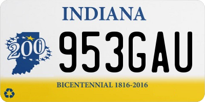 IN license plate 953GAU