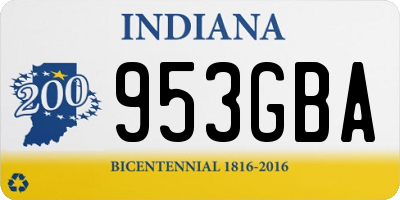 IN license plate 953GBA